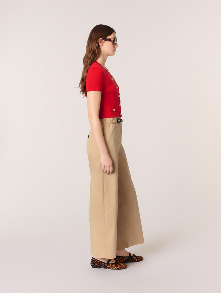 Wide-leg cotton pants 