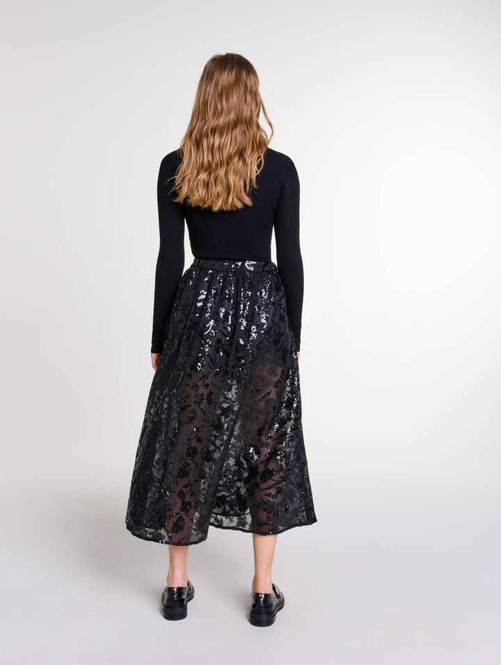 Sequin maxi skirt