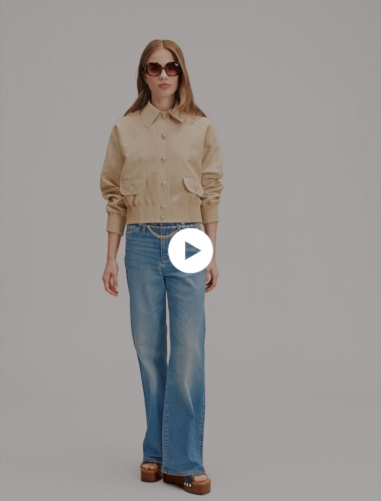 Blouson bomber en lin et coton