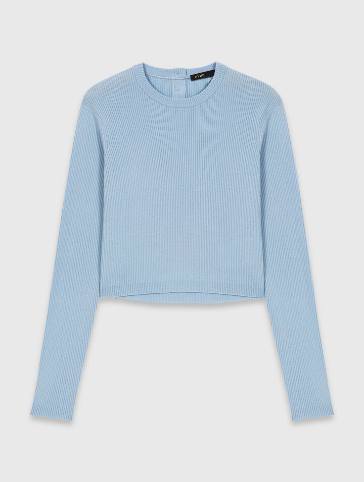 Jewel button back sweater