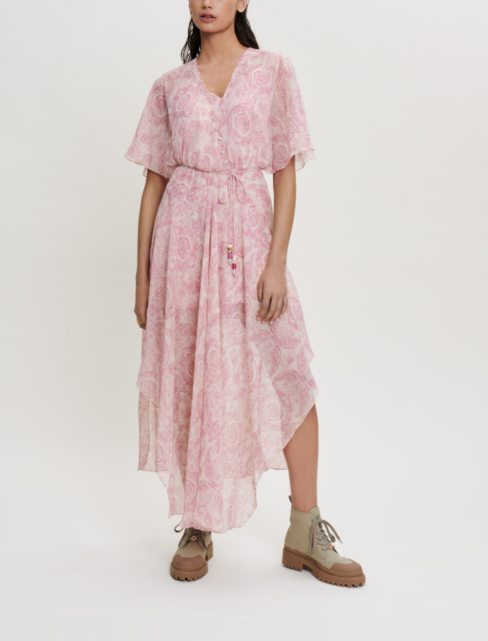 Maje pink lace dress outlet