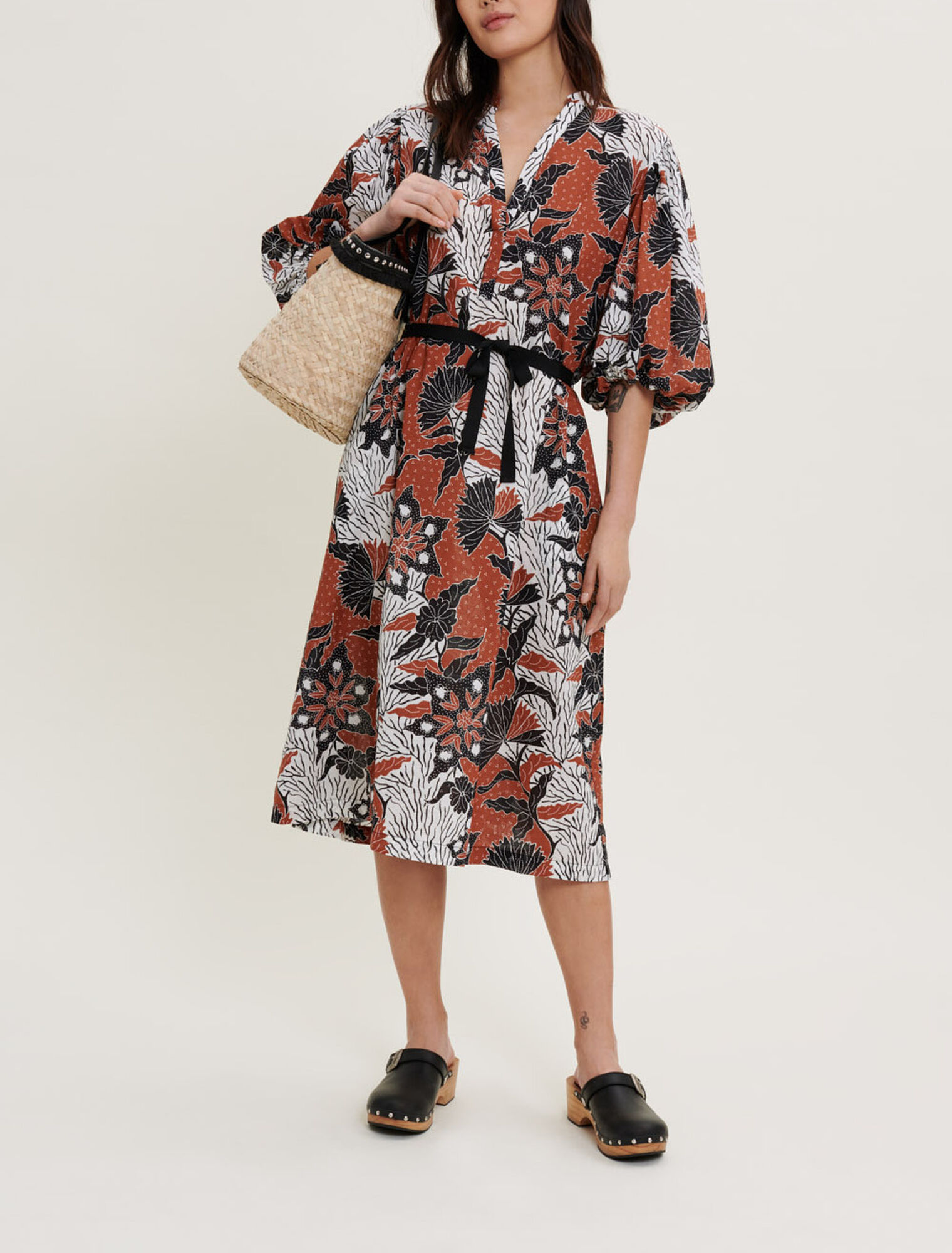 Robe en voile de coton imprimé