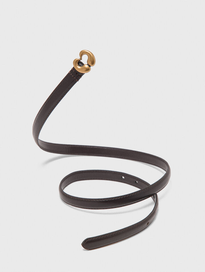 Slim leather belt