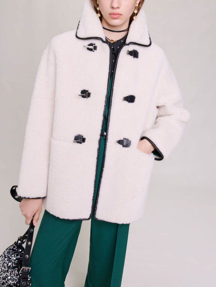 Manteau mi-long shearling