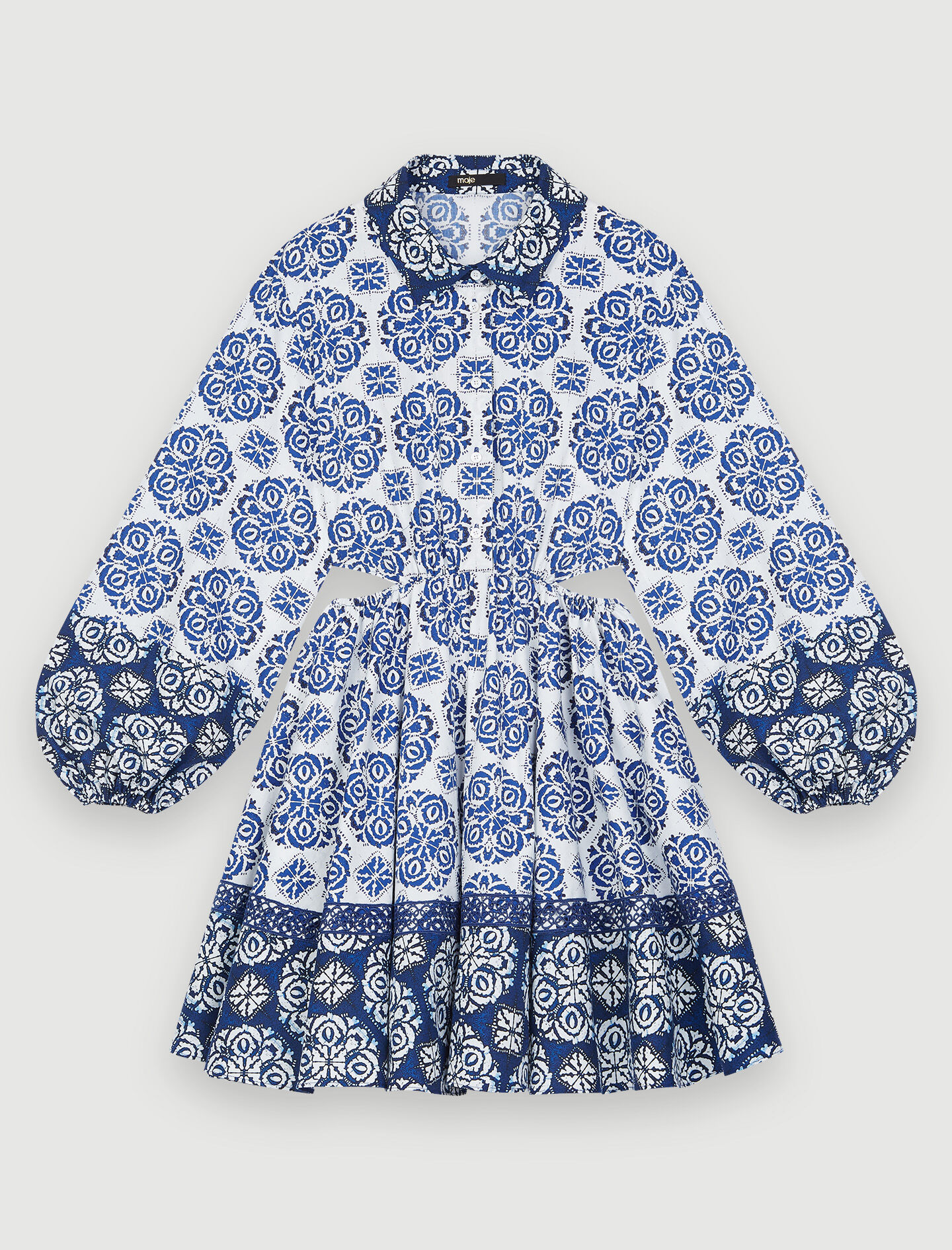 Printed cotton poplin dress