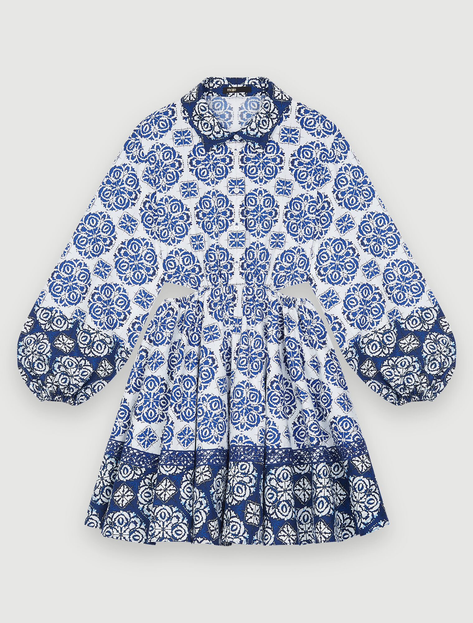 Printed cotton poplin dress