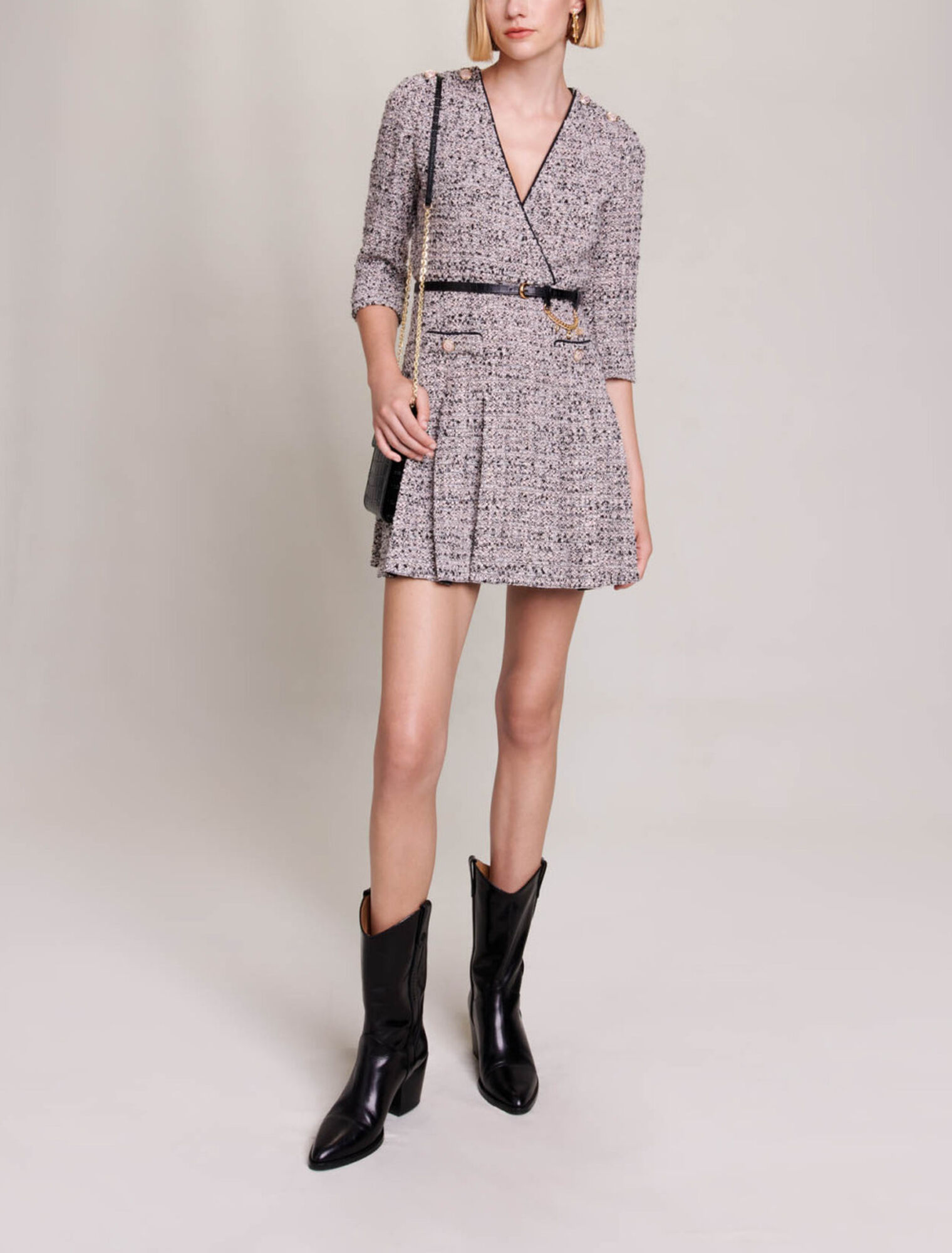 Robe courte en tweed