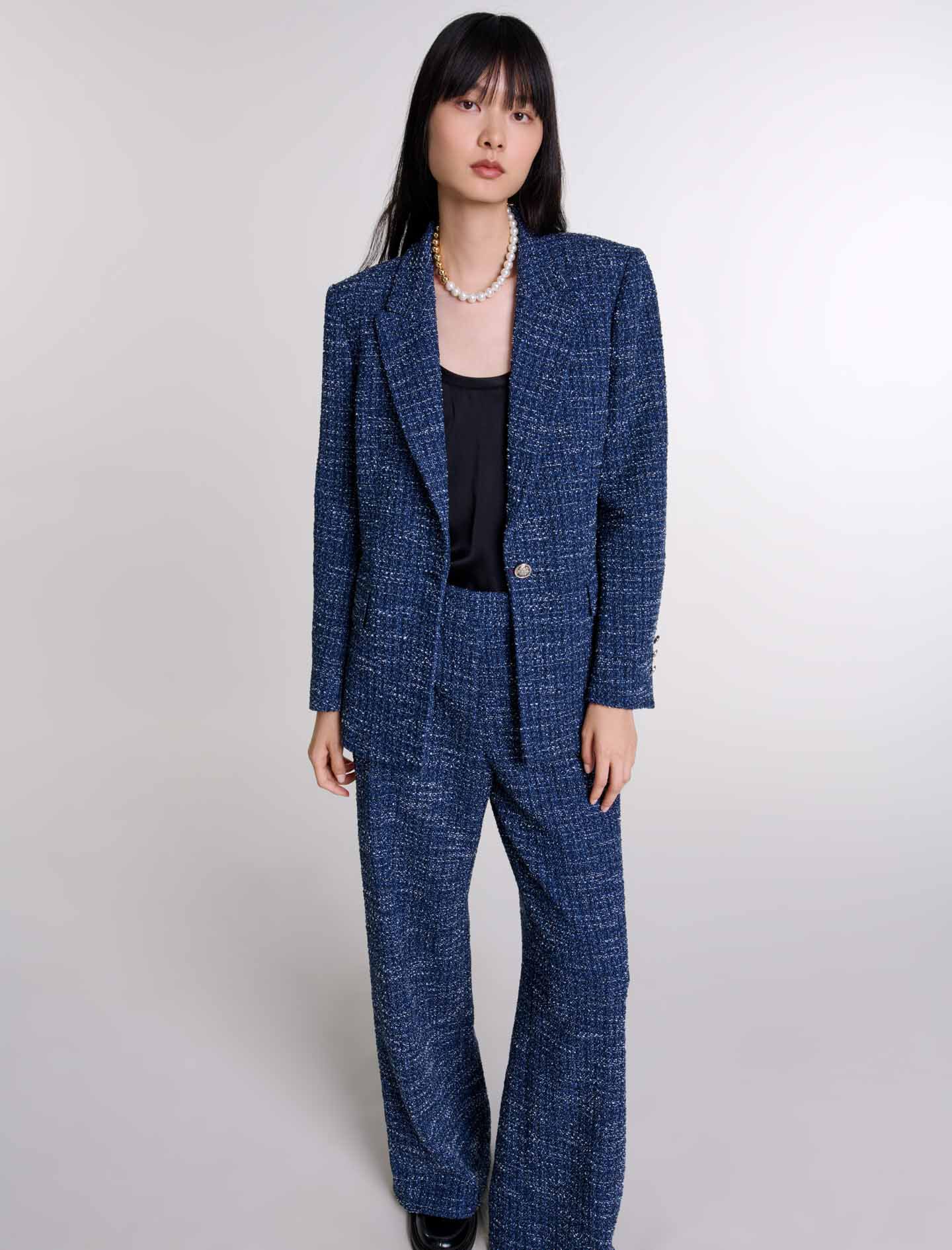 Tweed jacket Blue For Women | Maje