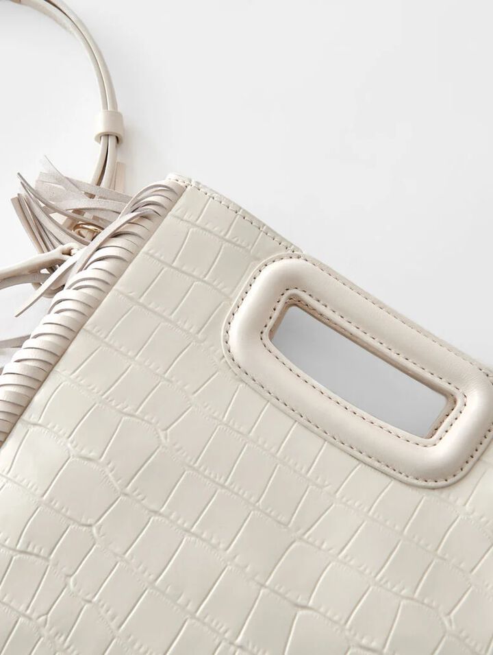Sac M en cuir effet croco