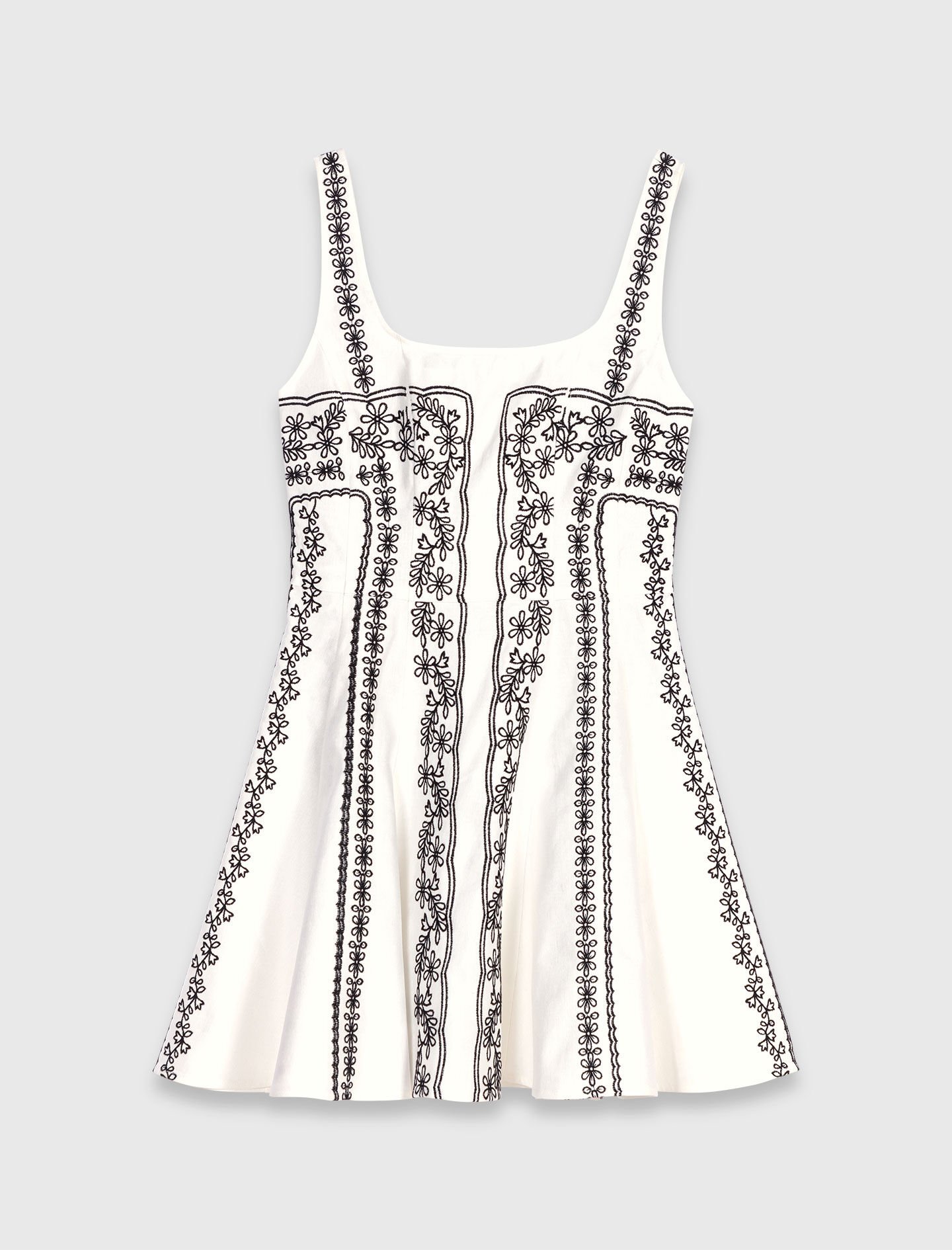 Mini embroidered strap dress Bicolor For Women | Maje