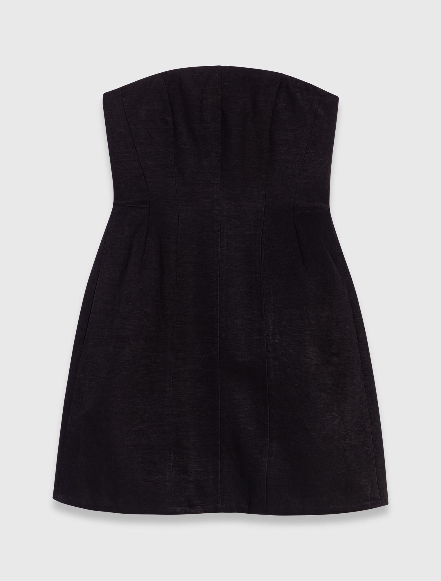 Mini strapless linen dress