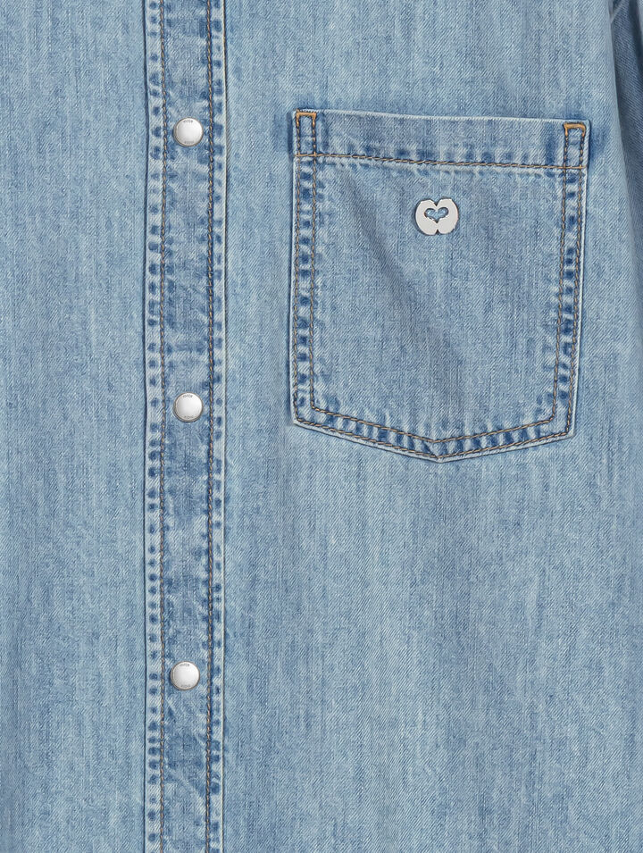 Denim shirt with logo