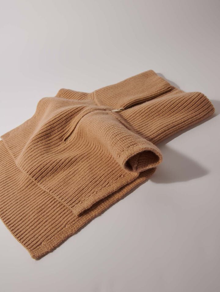 Col zippé en laine et cachemire