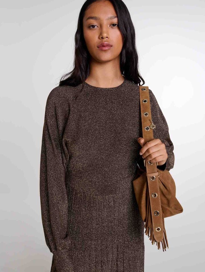 Robe longue en maille brillante