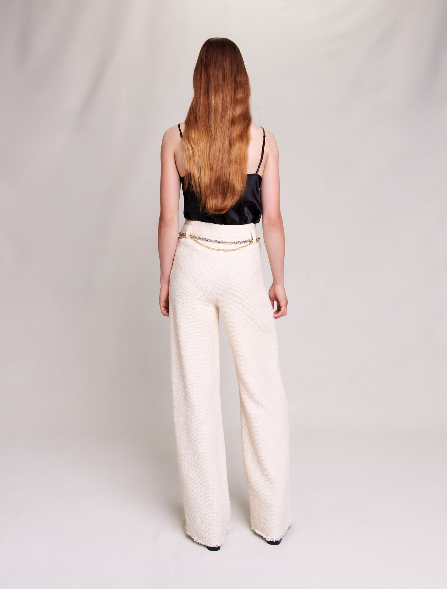 Pantalon large en tweed