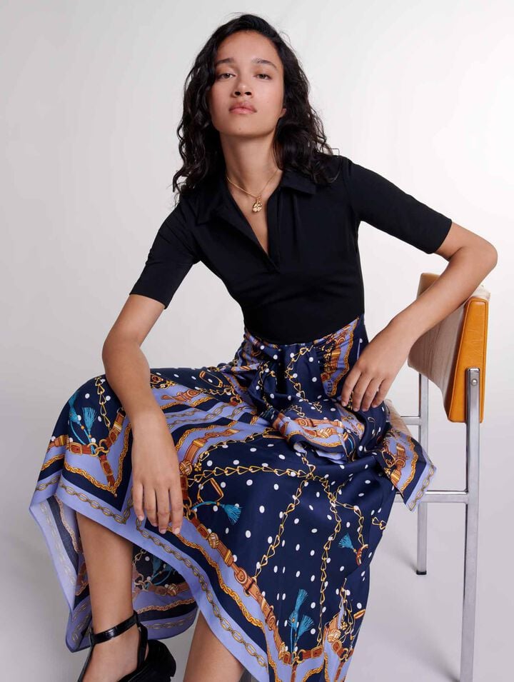 Robe trompe-l'œil imprimée 