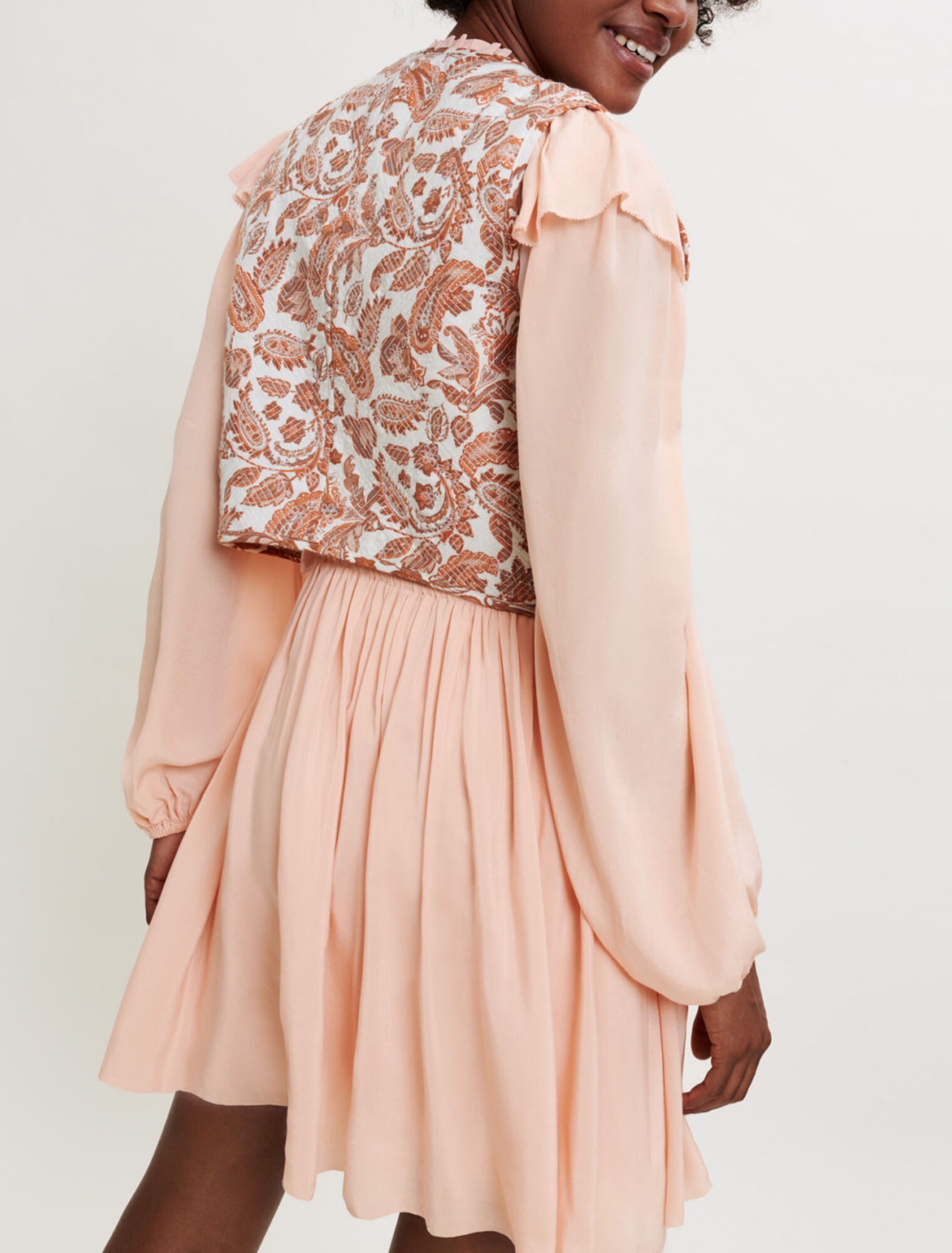 Veste sans manches en boutis imprimé