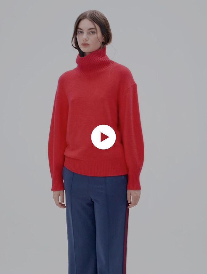 Pull en cachemire &agrave; col montant