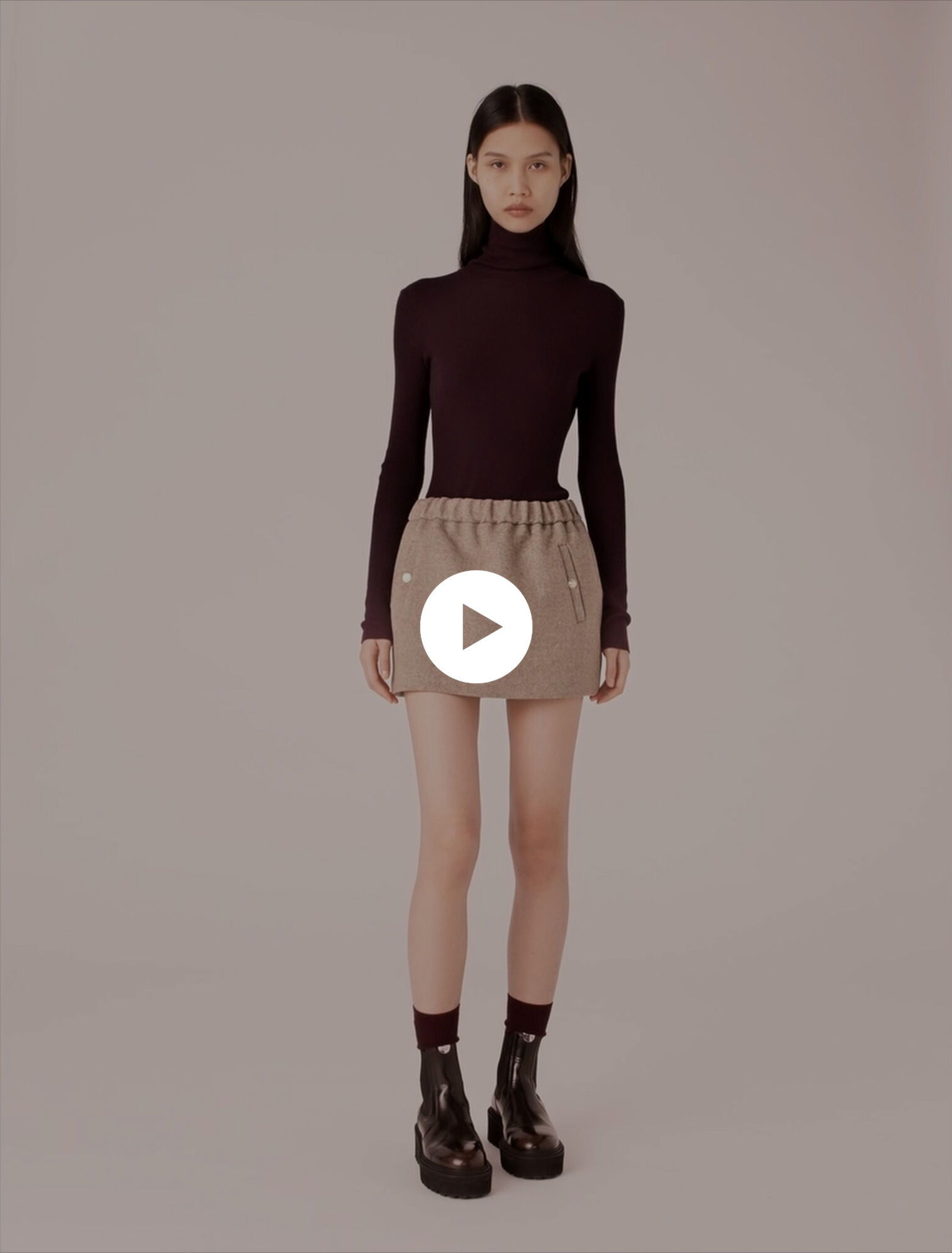 Open polo collar cardigan