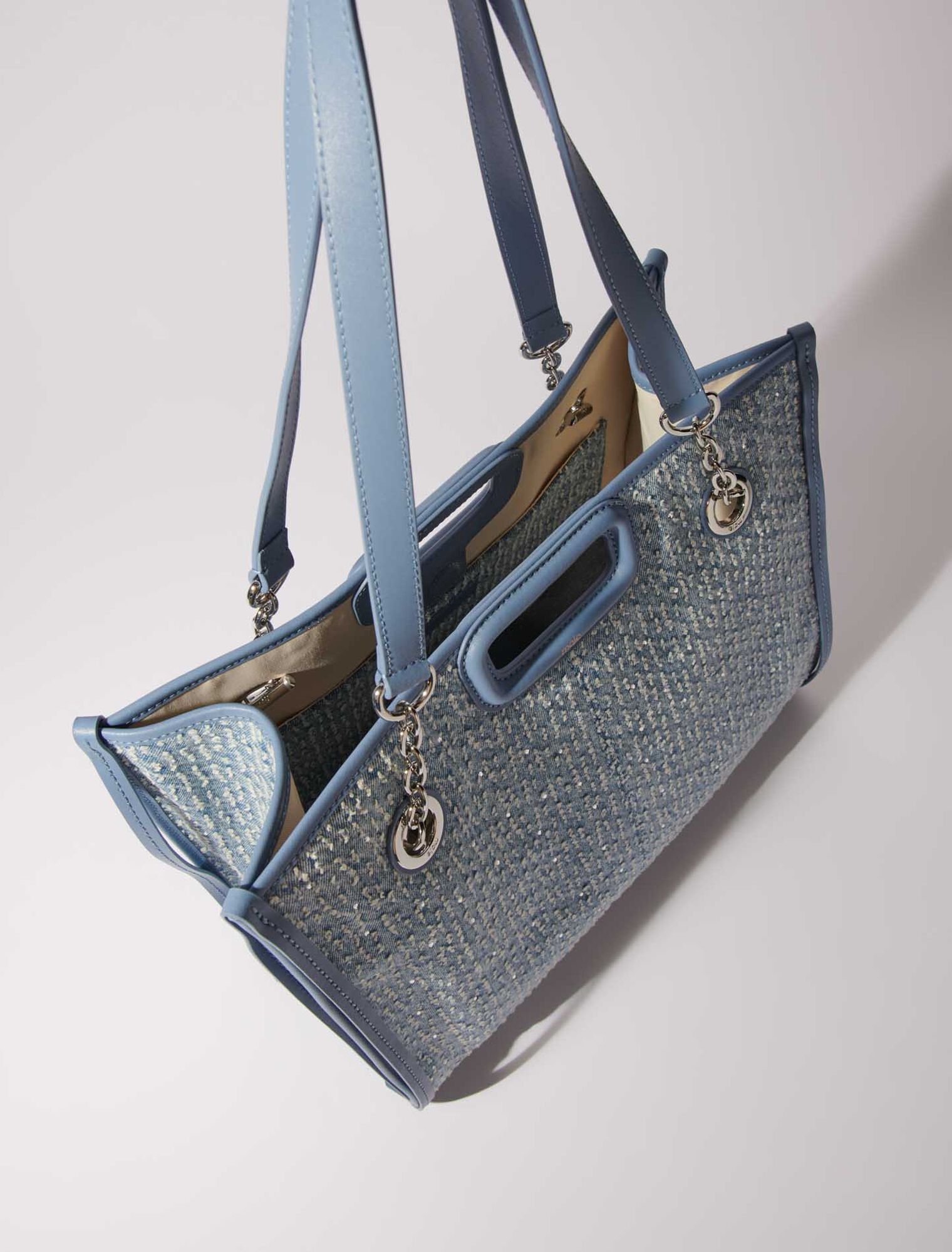 Cabas en toile denim et strass