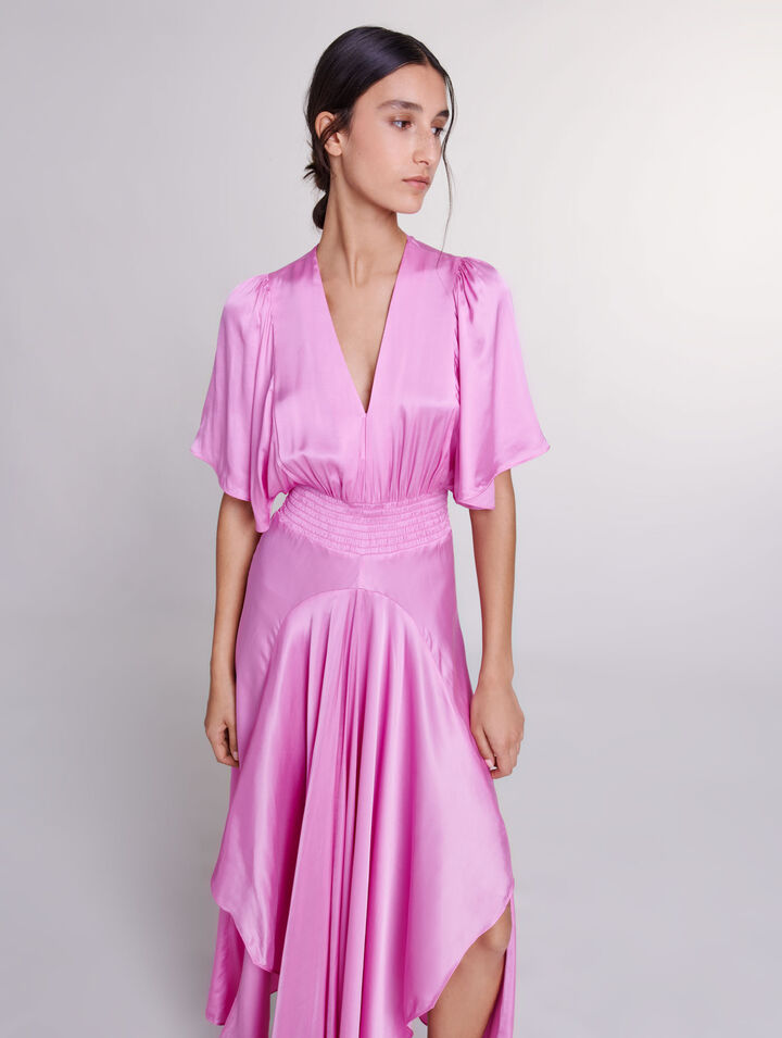 Robe longue satinée