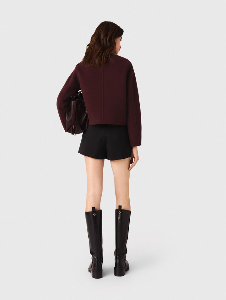 Short droit plissé