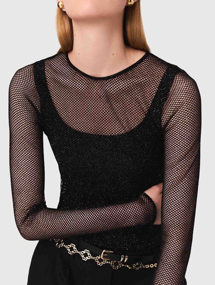 Jersey diamanté top