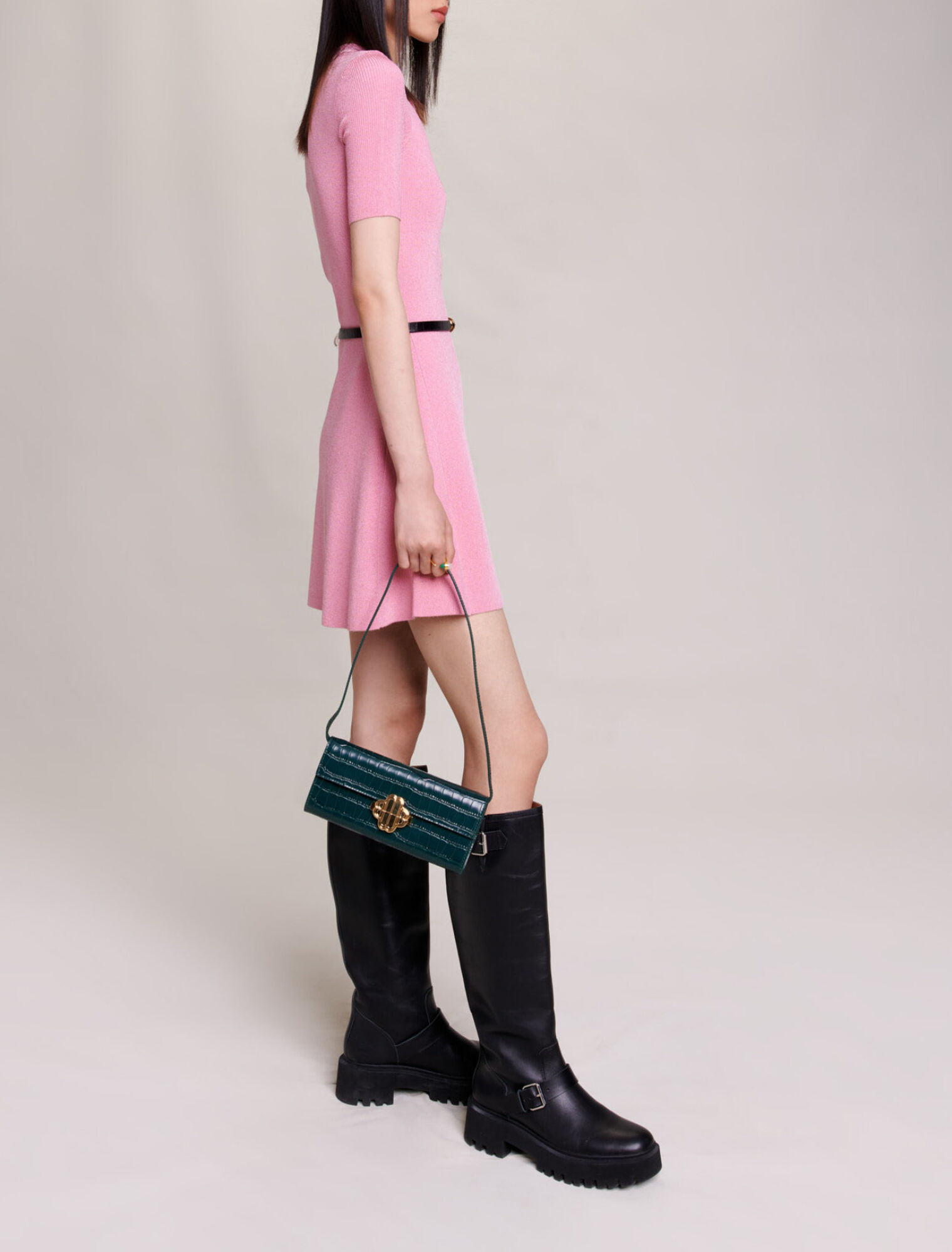 Sparkly ribbed knit dress