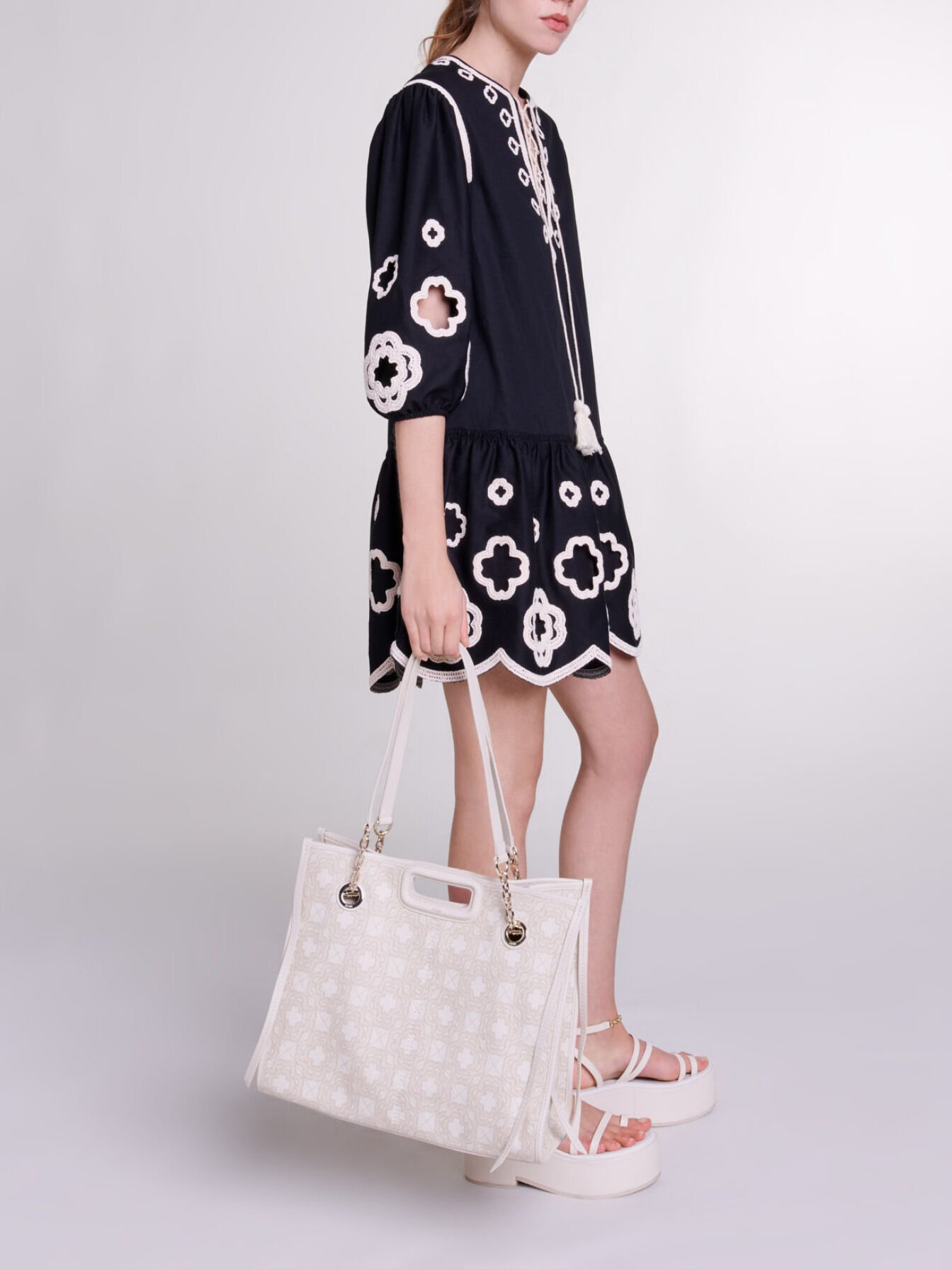 スカート andmary Tess blouse mini dress black F Tess blouse mini dress