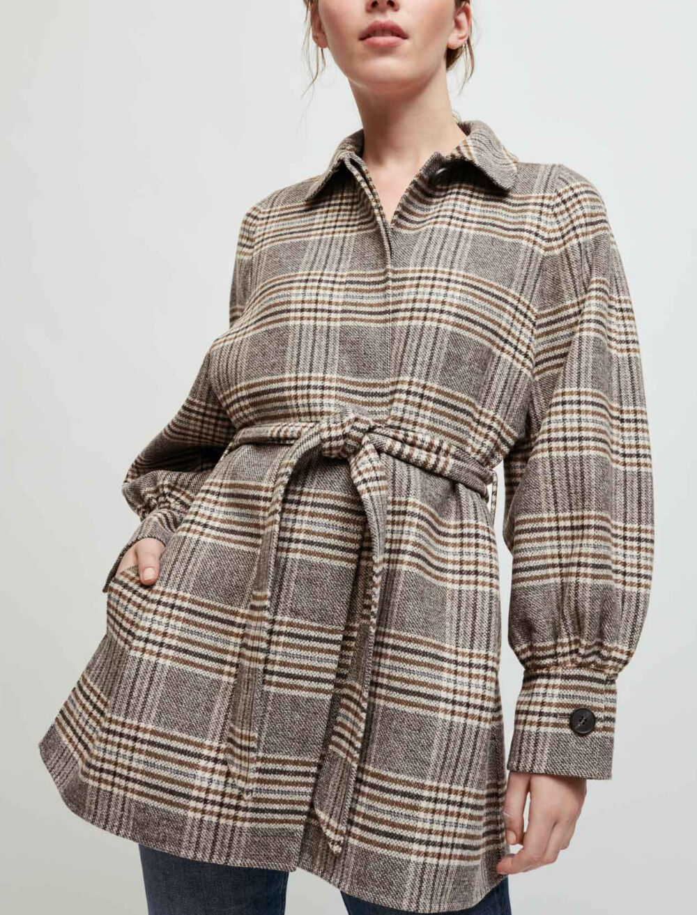 Manteau double face a carreaux