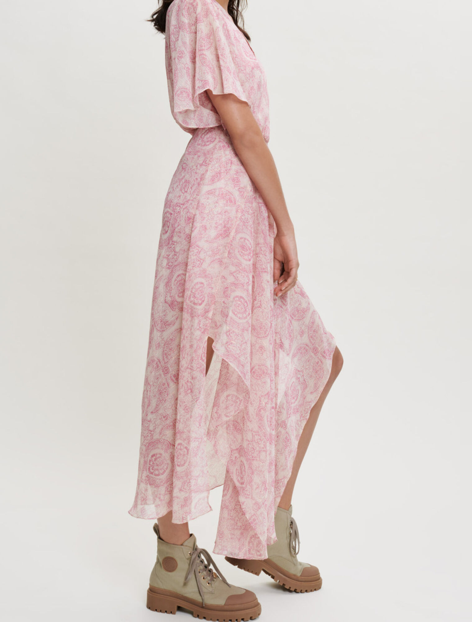 Paisley-print floaty scarf dress