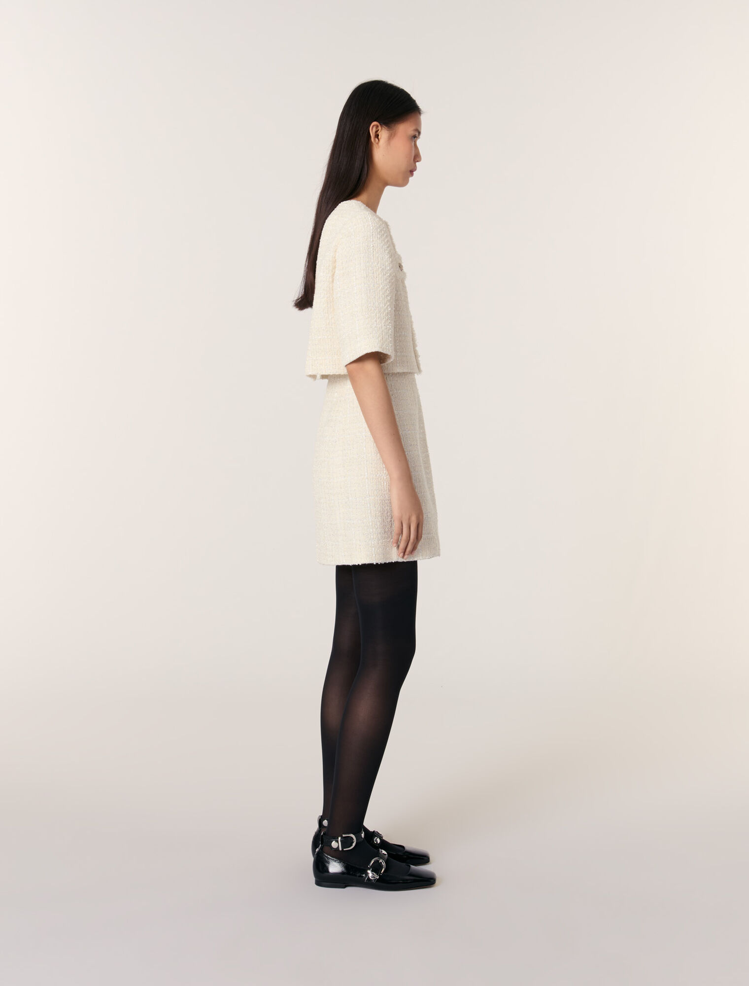 Tweed 2-in-1 mini dress