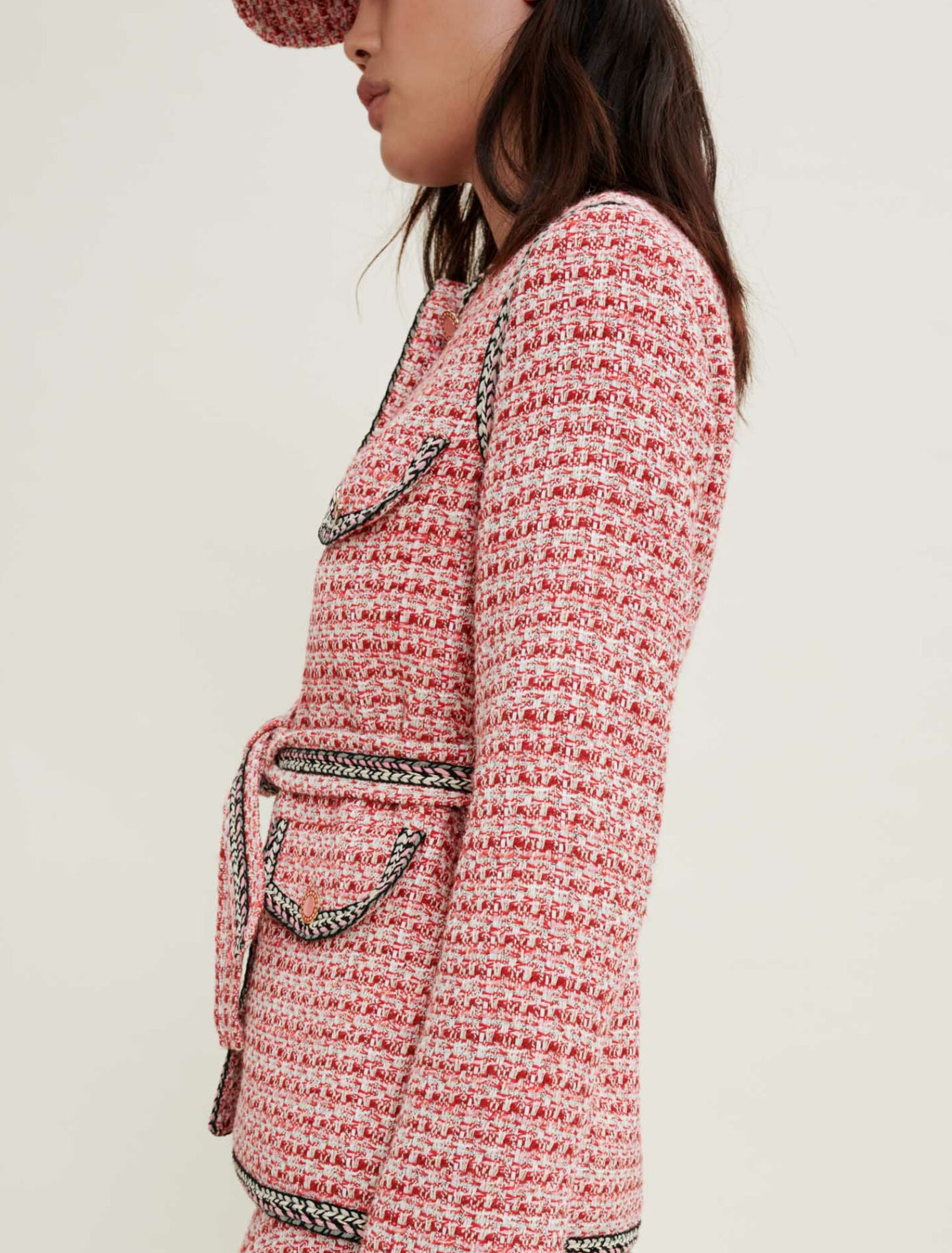 Tweed jacket with ethnic braids