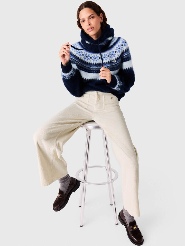 Wide-leg corduroy trousers