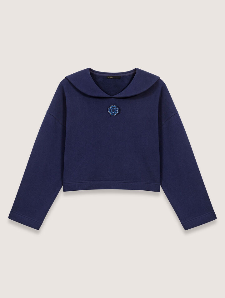 Sweatshirt court avec broderie