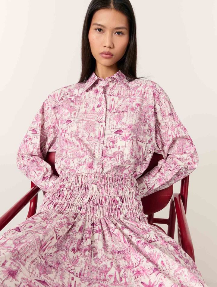 Jupe à taille smockée élastiquée 