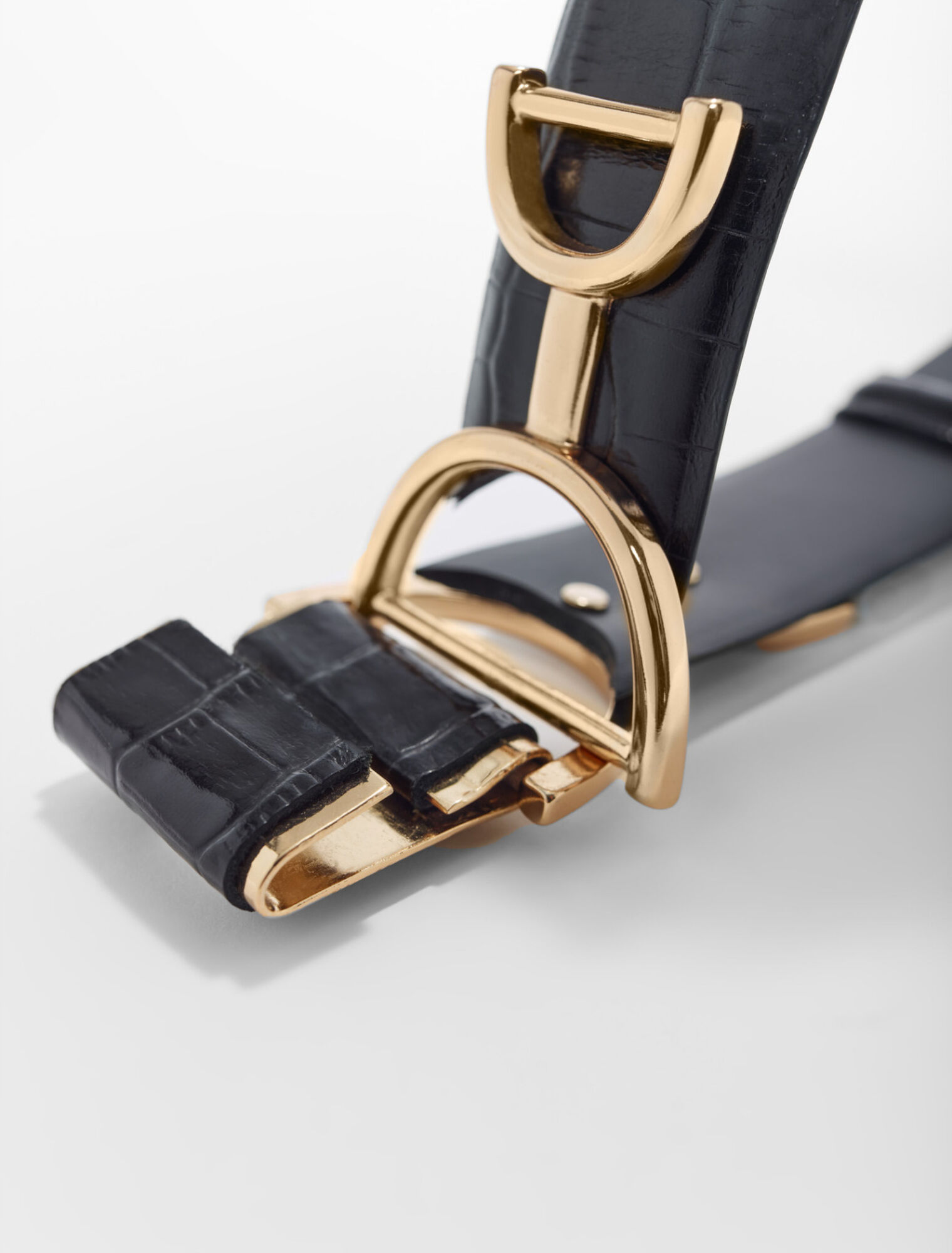 Ceinture en cuir double m Maje