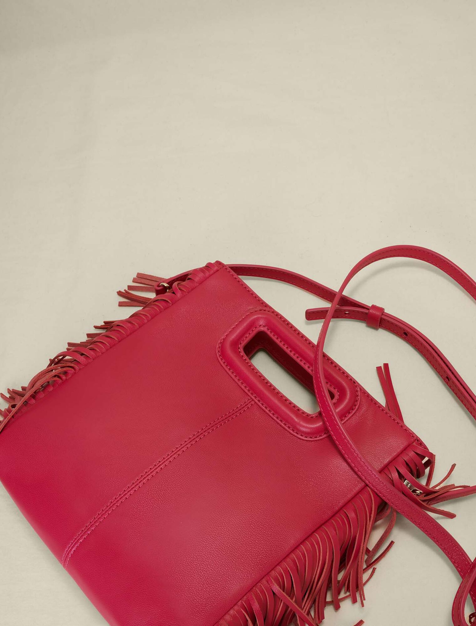 Sac M en cuir à franges