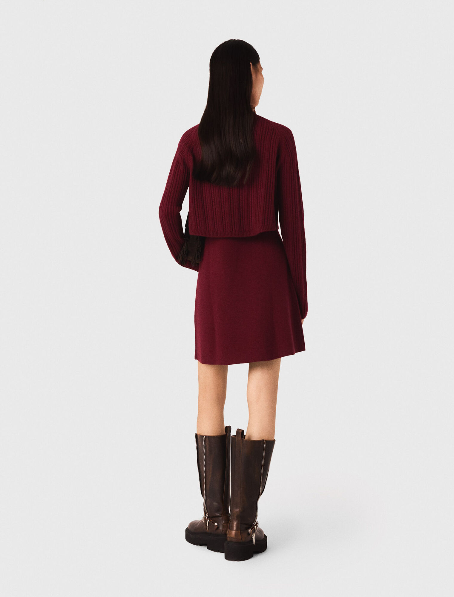 Knit dress with removable sweater