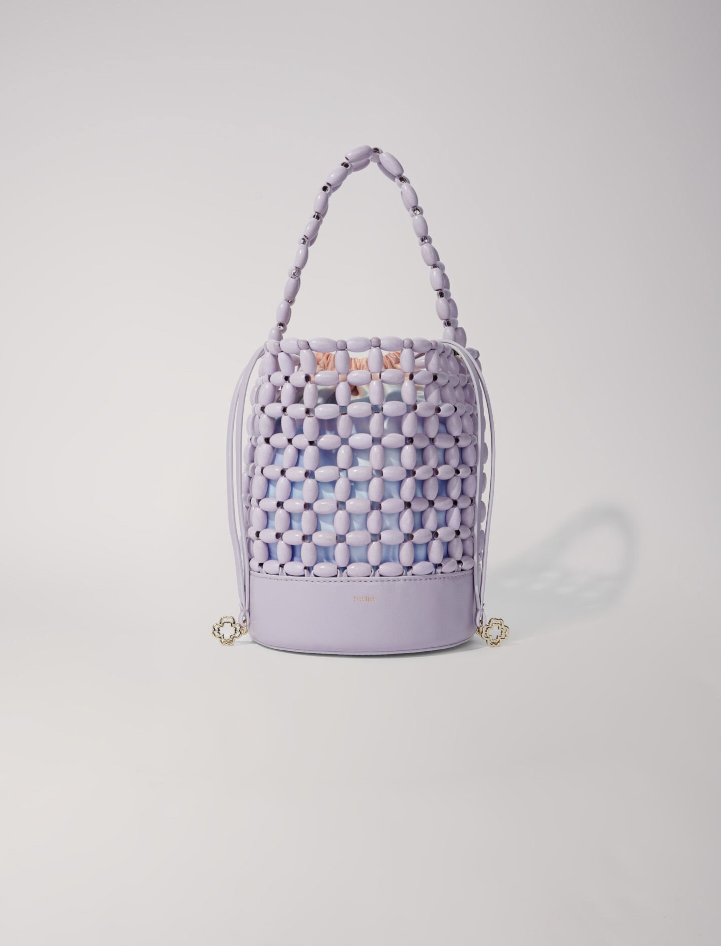 Bucket bag embellished with beads Purple For Women Maje