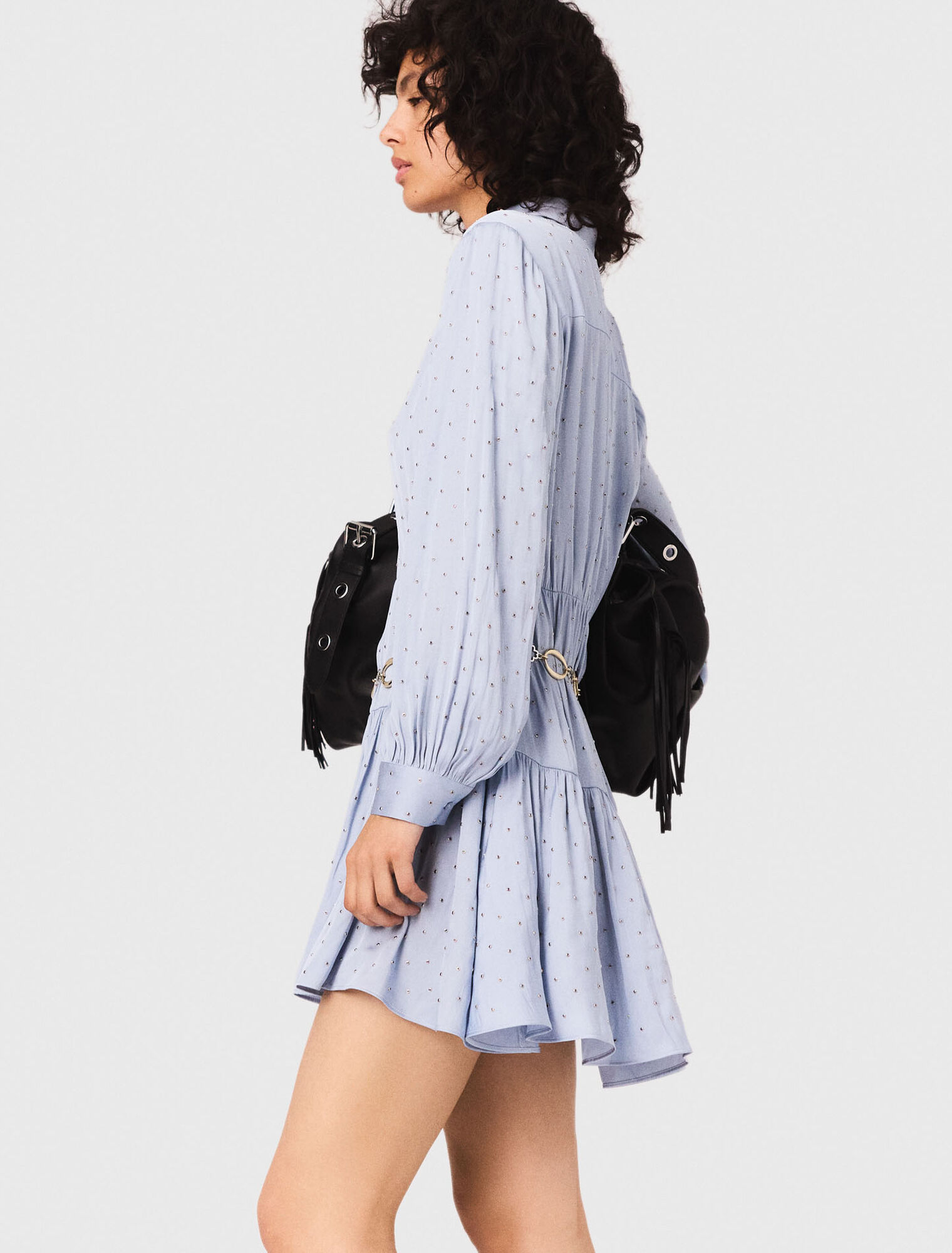 Robe chemise fluide à clous