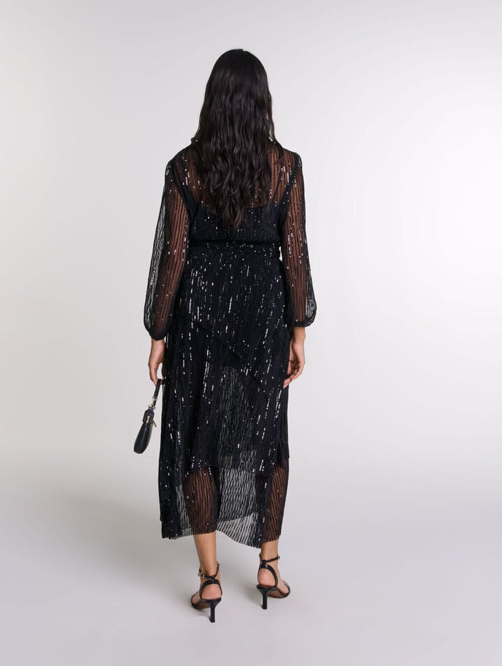 Robe longue à sequins