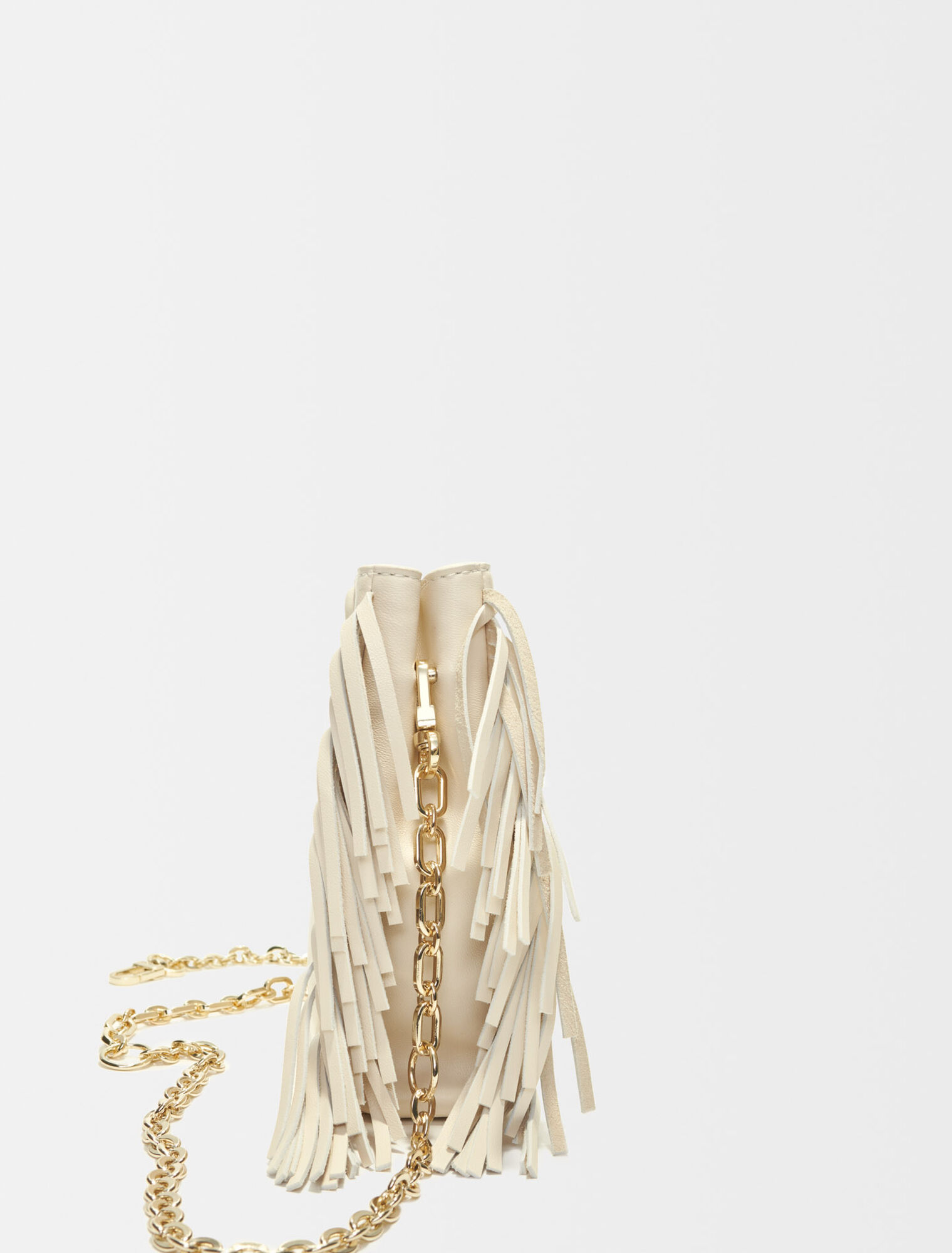 Leather mini M bag with chain