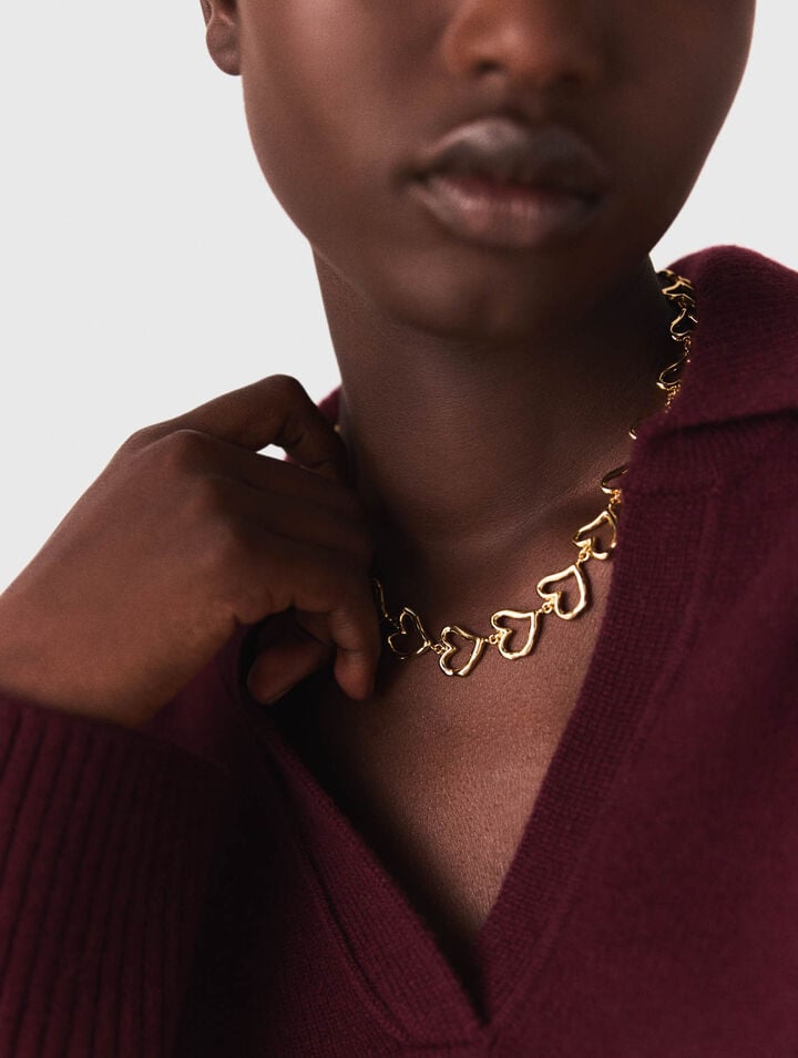 Collier cœur en laiton doré
