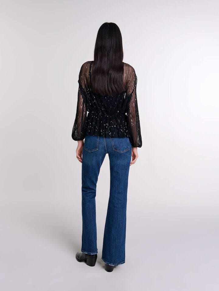 Top ceinturé à sequins