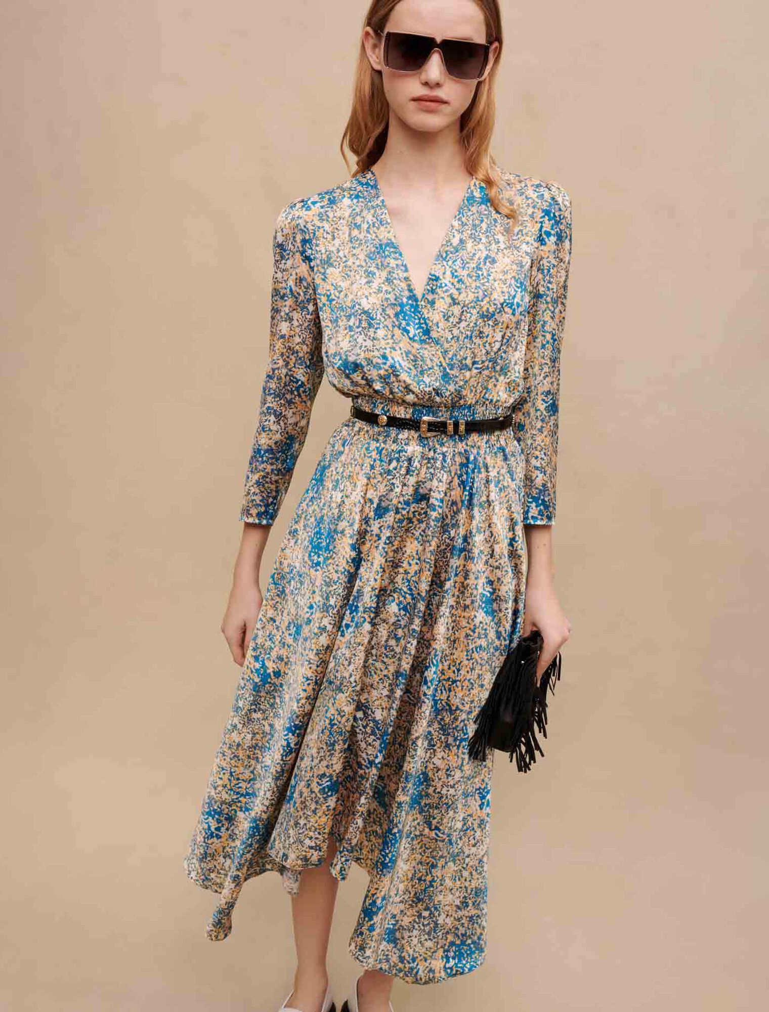 Robe asymétrique imprimé abstrait