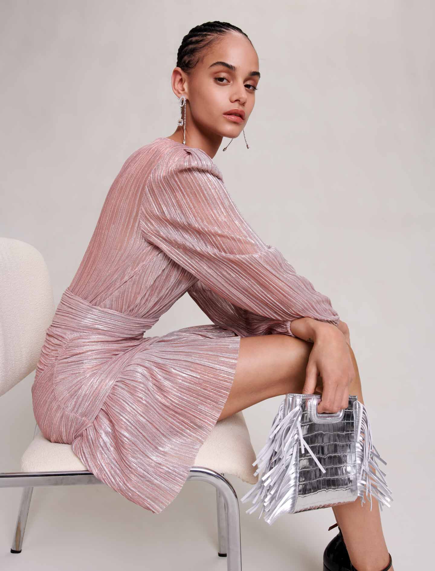 Robe plissée maje on sale