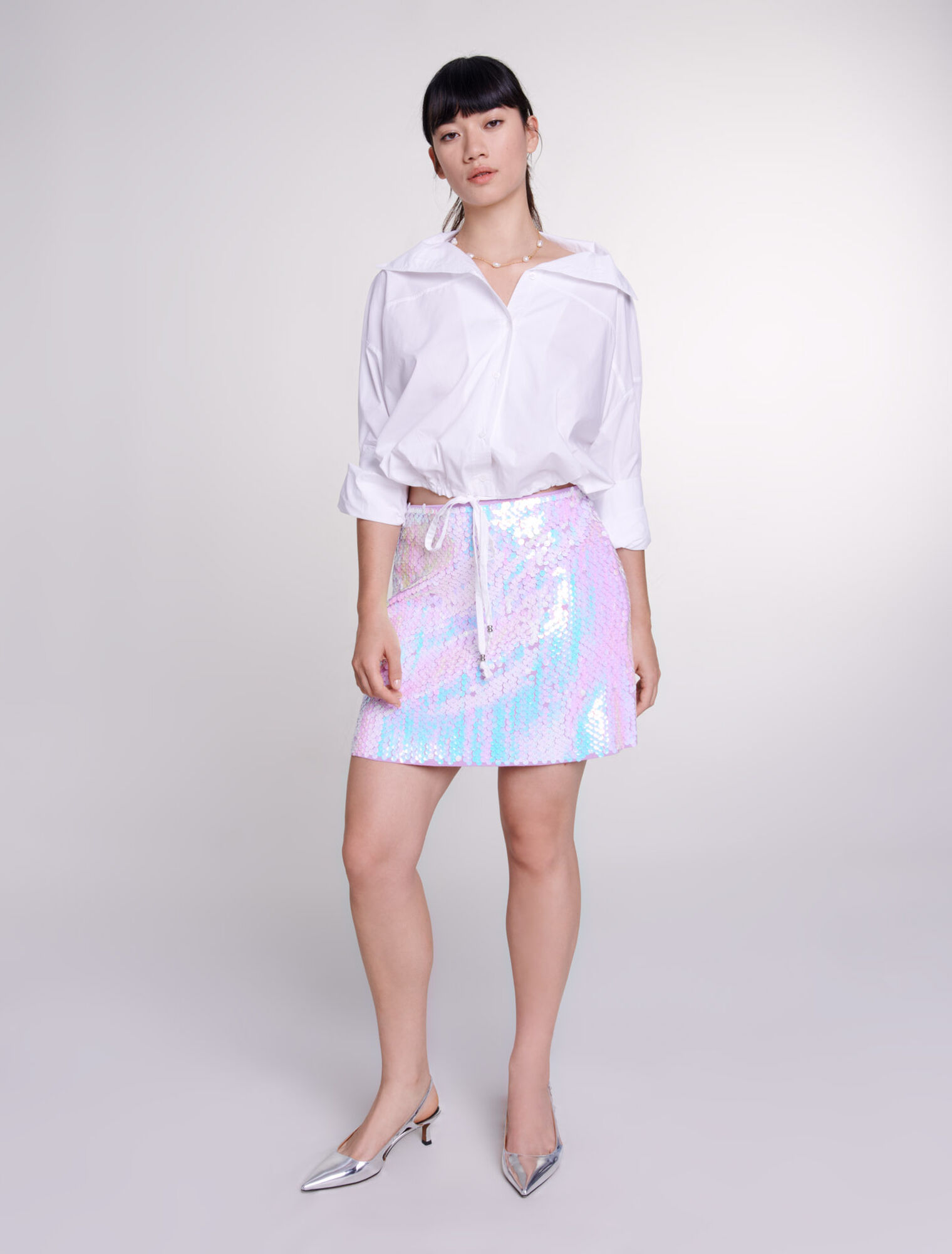 Jupe en maille à sequins