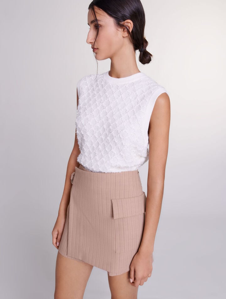 Short trompe l'œil à rayures
