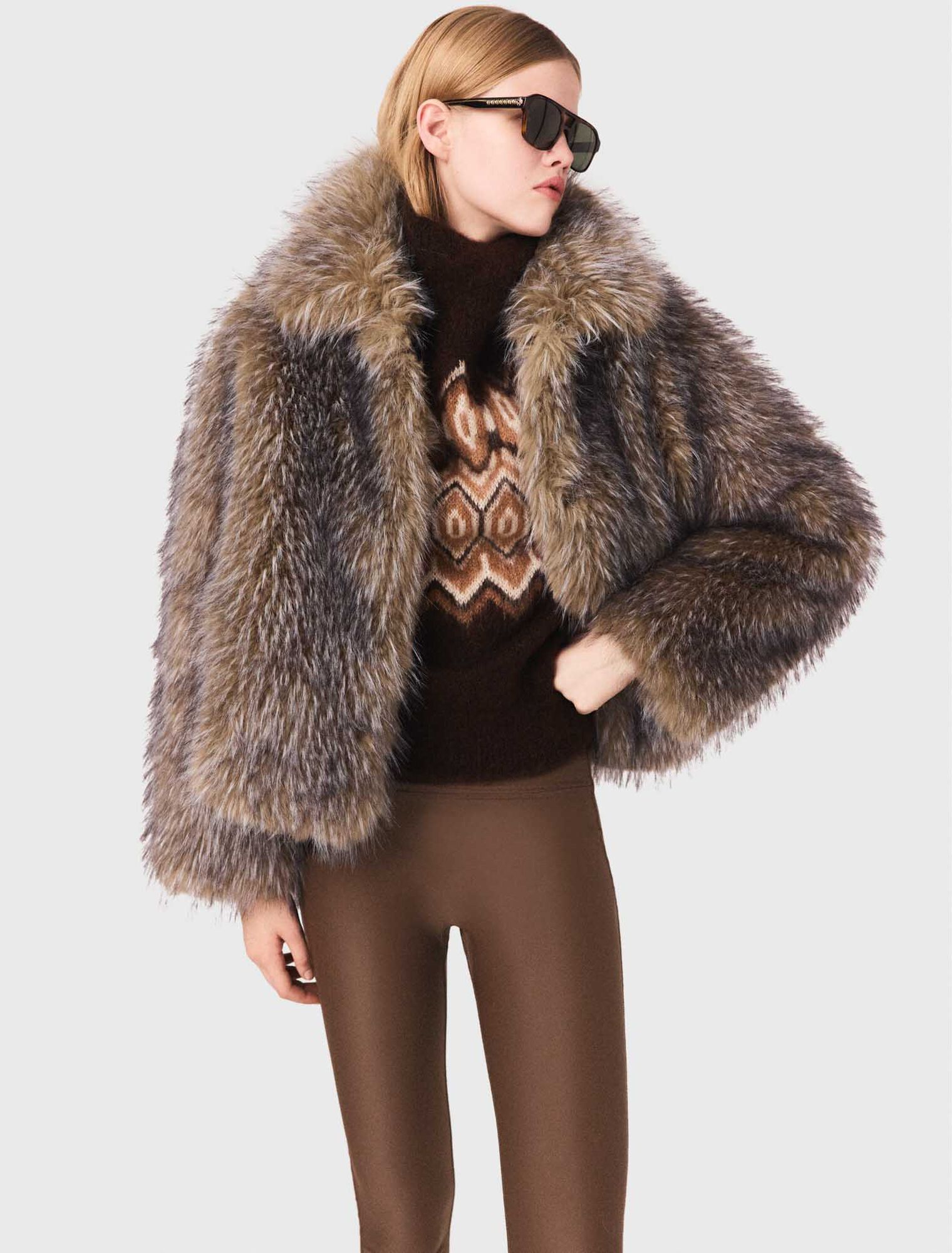 Short faux fur coat